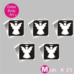 Christmas Angel glitter tattoo stencil