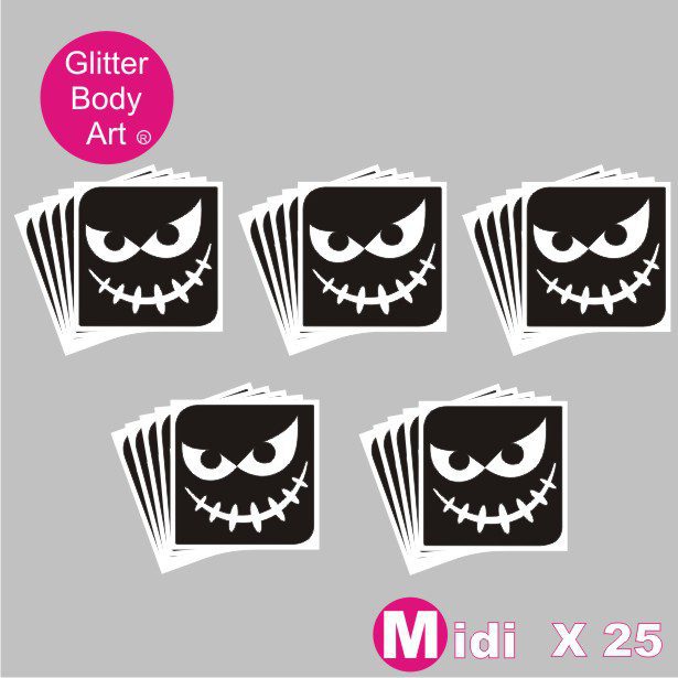 pumpkin_088 Halloween Pumpkin Glitter Tattoo Stencil