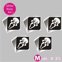 Halloween Scream Glitter Tattoo Stencil