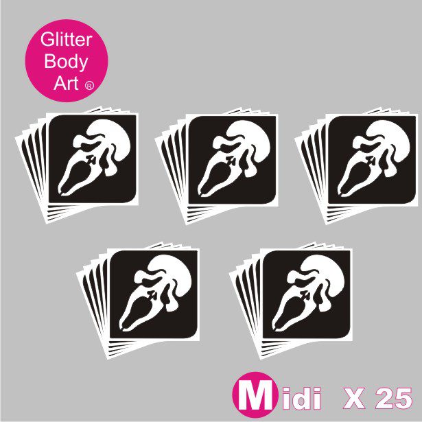 scream_089 Halloween Scream Glitter Tattoo Stencil