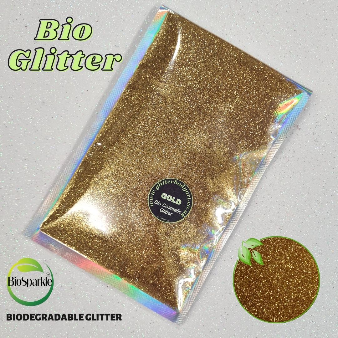 Gold Bio Glitter refill bag gold bioglitter wholesale refill bags