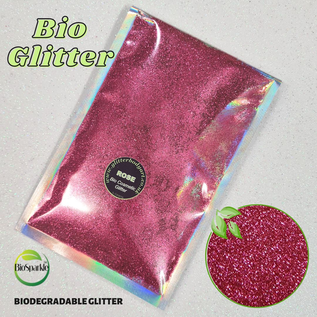 Rose Bio Glitter refill bag rose pink bioglitter refill bag