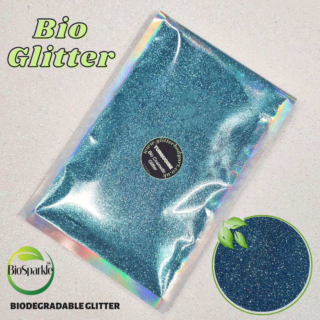 Turquoise BioGlitter refill bag turquoise blue bioglitter wholesale glitter