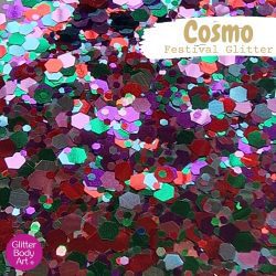 Cosmo chunky glitter mix for glitter make up and festival hair