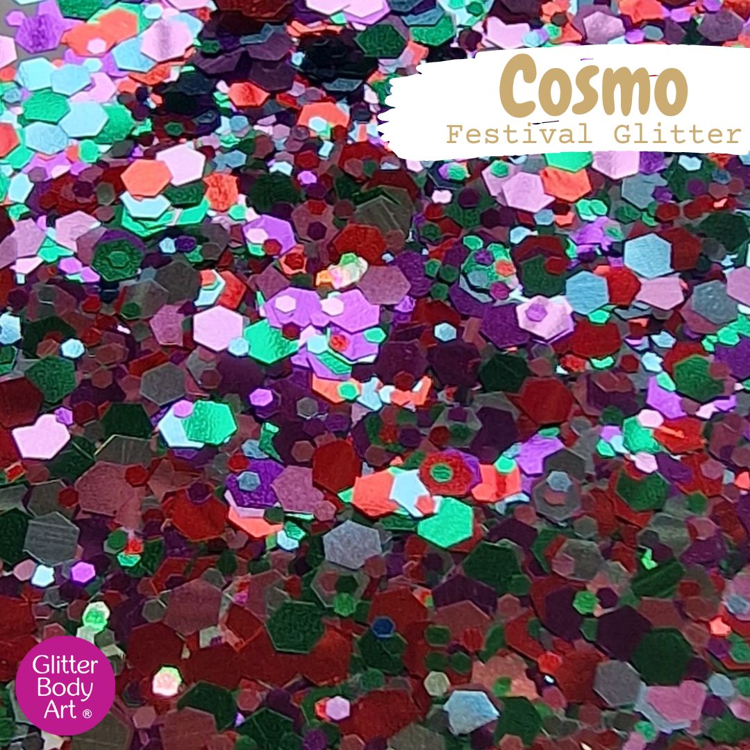 Cosmo Festival Glitter Cosmo chunky glitter mix for glitter make up and festival hair