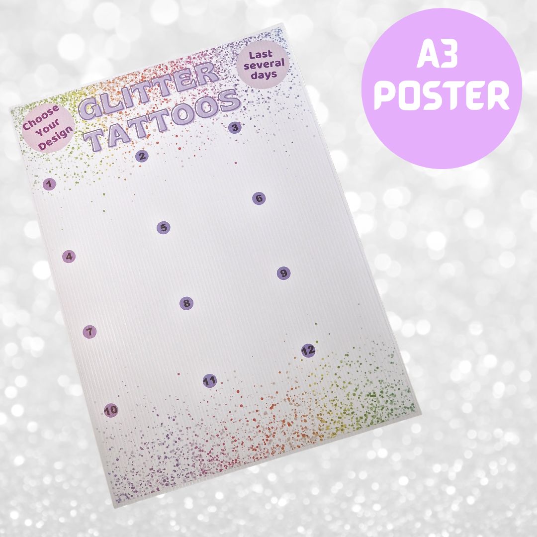Glitter Tattoo A3 poster (1) Glitter Tattoo Poster