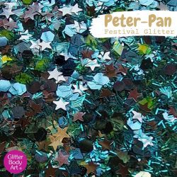 blue festival chunky glitter mix for hair, face and body