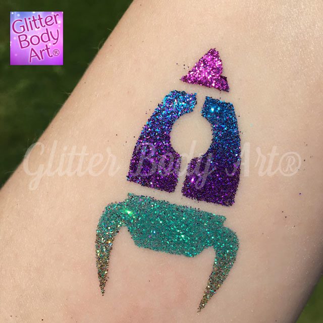 Glitter-Pic-Space-Ship space rocket glitter tattoo