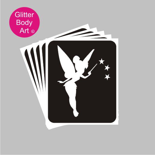 342_tinks Tinkerbell glitter tattoo stencil, kids fairy party, Peter Pan Film