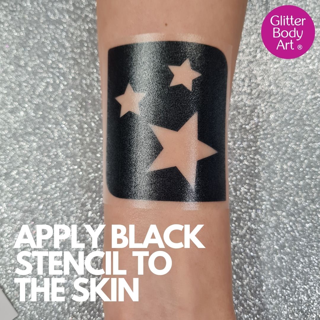 How to apply a glitter tattoo stencil to the skin (2)