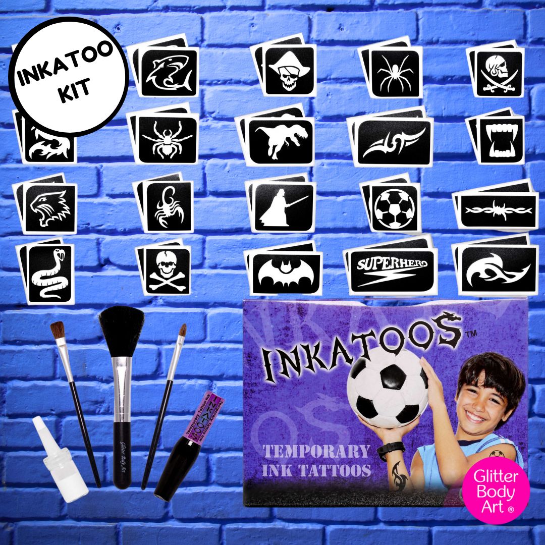 INKATOO KIT (2) BOYS BLACK TEMPORARY TATTOOS