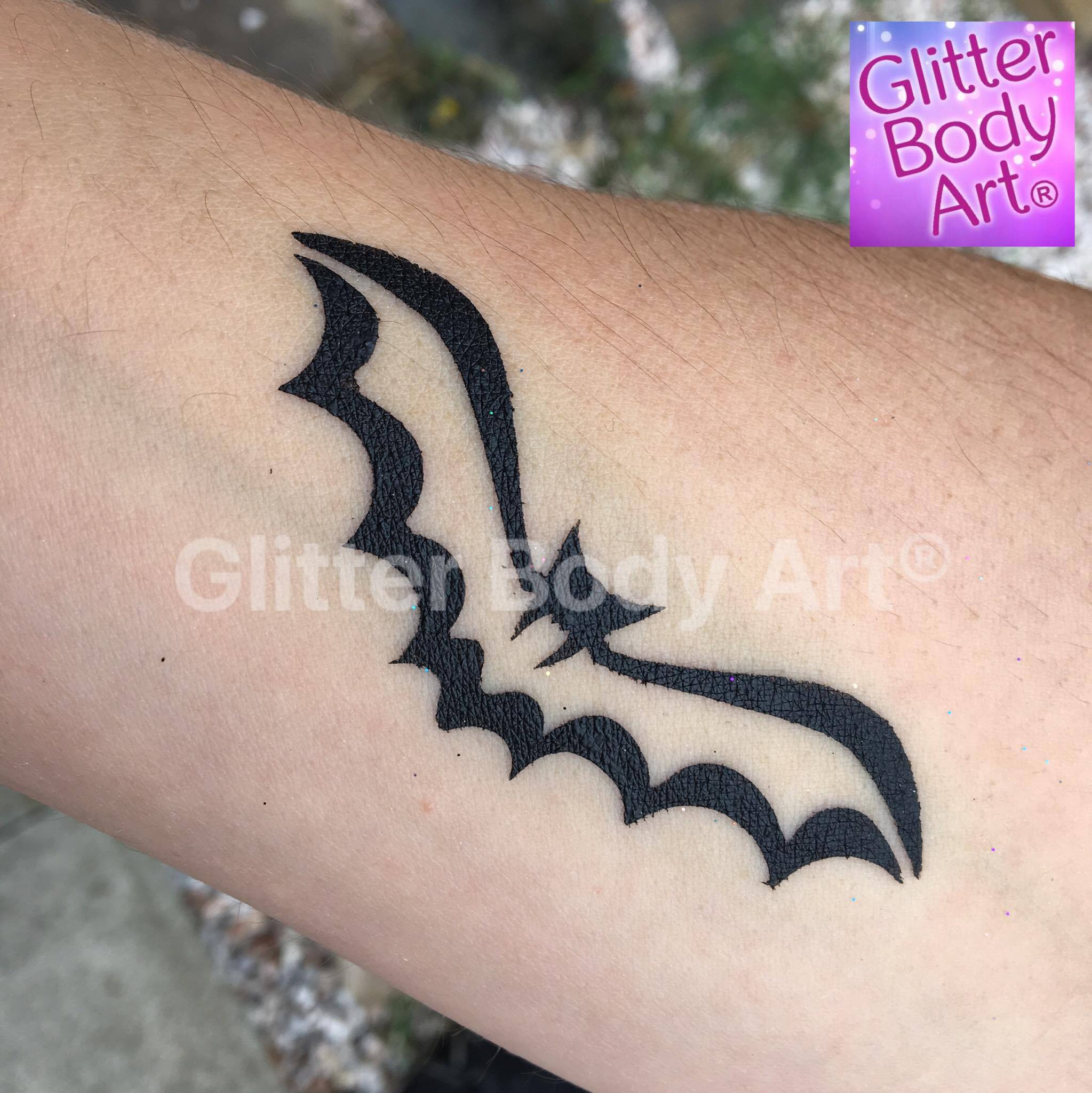 bat bat temporary tattoo stencil for batman birthday party glitter tattoo