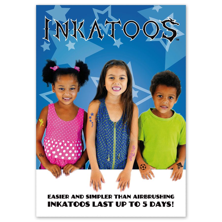 A4-Poster-Inkatoos Inkatoo advertising poster, A4 size, temporary tattoo advertising poster