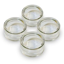4 Empty glitter jars, clear jars with screw top lids, 5 gram glitter jars