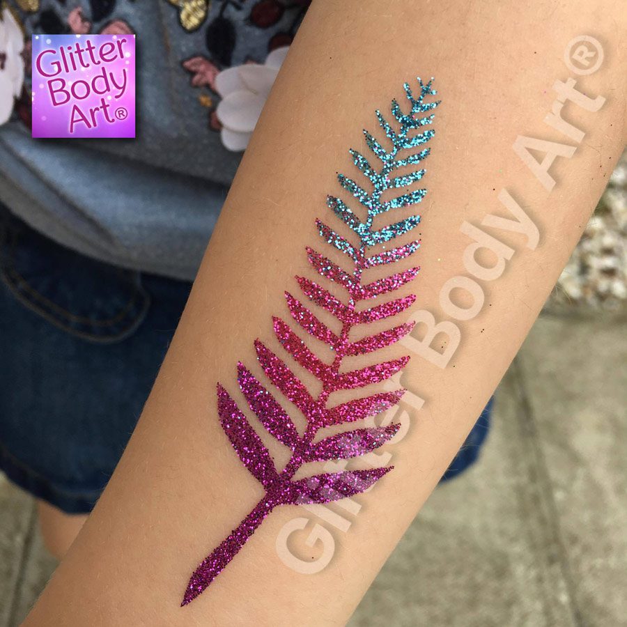 GBA-010 new zealand fern temporary tattoo stencil for glitter tattoos