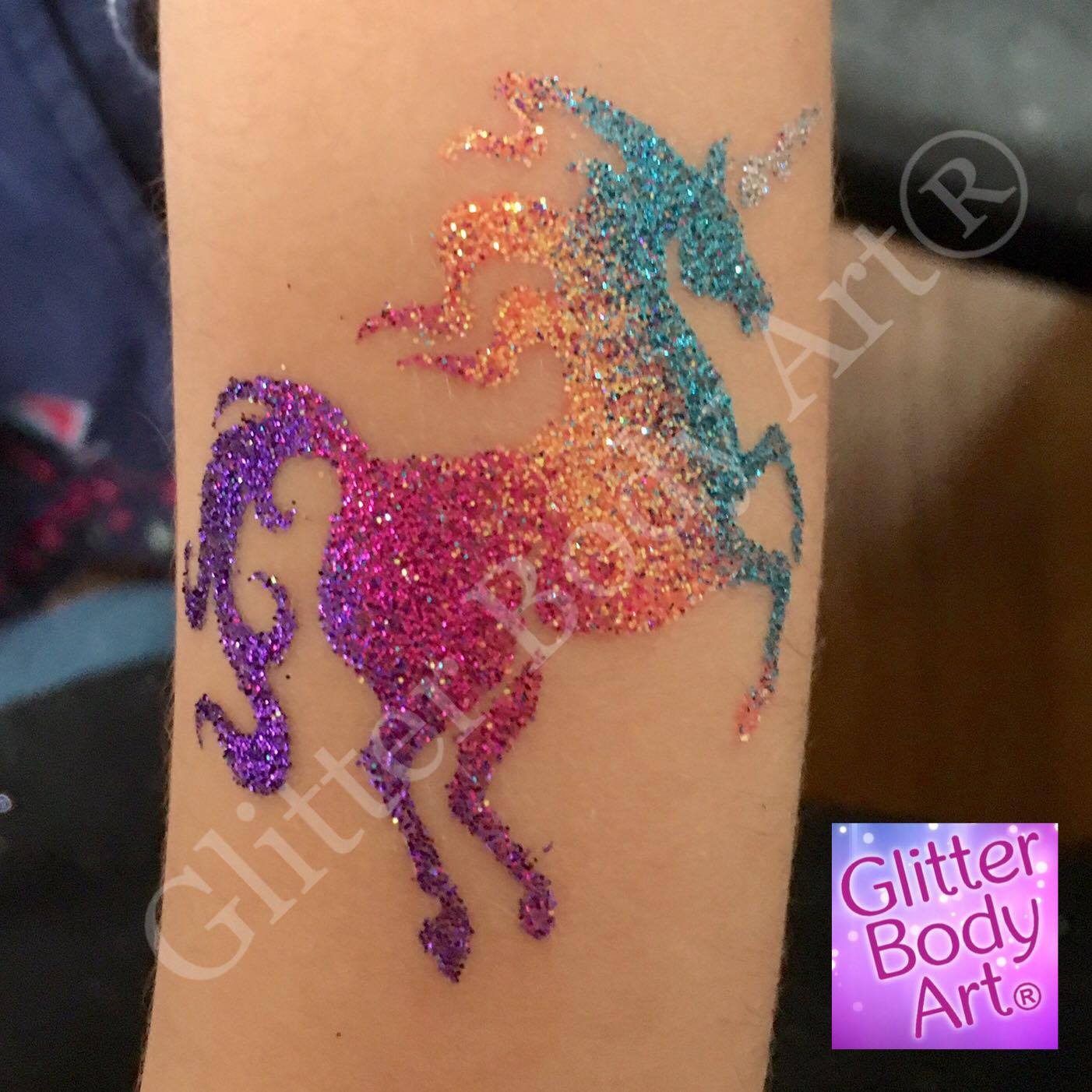 Unicorn Glitter Tattoo Stencil unicorn, i love unicorns, unicorn stencil, unicorn temporary tattoo, unicorns, unicorn art, unicorn template