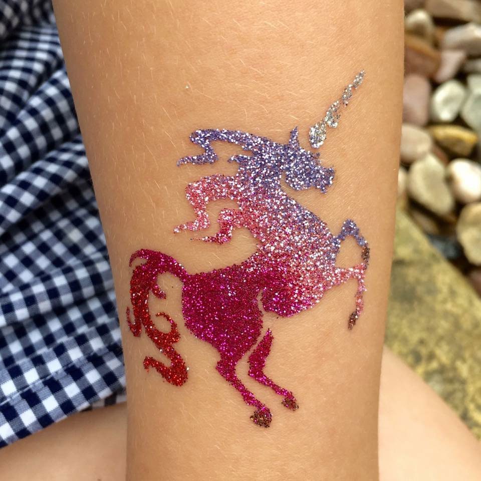 unicorn Sparkly unicorn glitter tattoo for girls